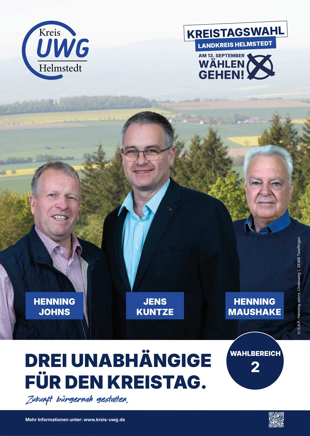 Kandidierende für den Wahlbereich 2 des Landkreises Helmstedt für die Kreistagswahlen 2026