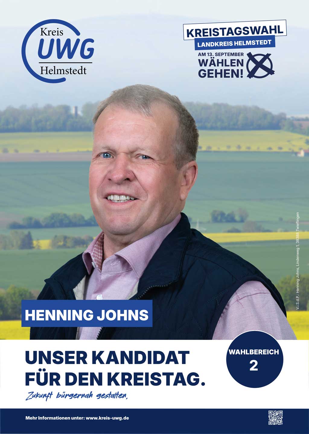 Kandidat für den Wahlbereich 2 bei den Kreistagswahlen 2026: Henning Johns